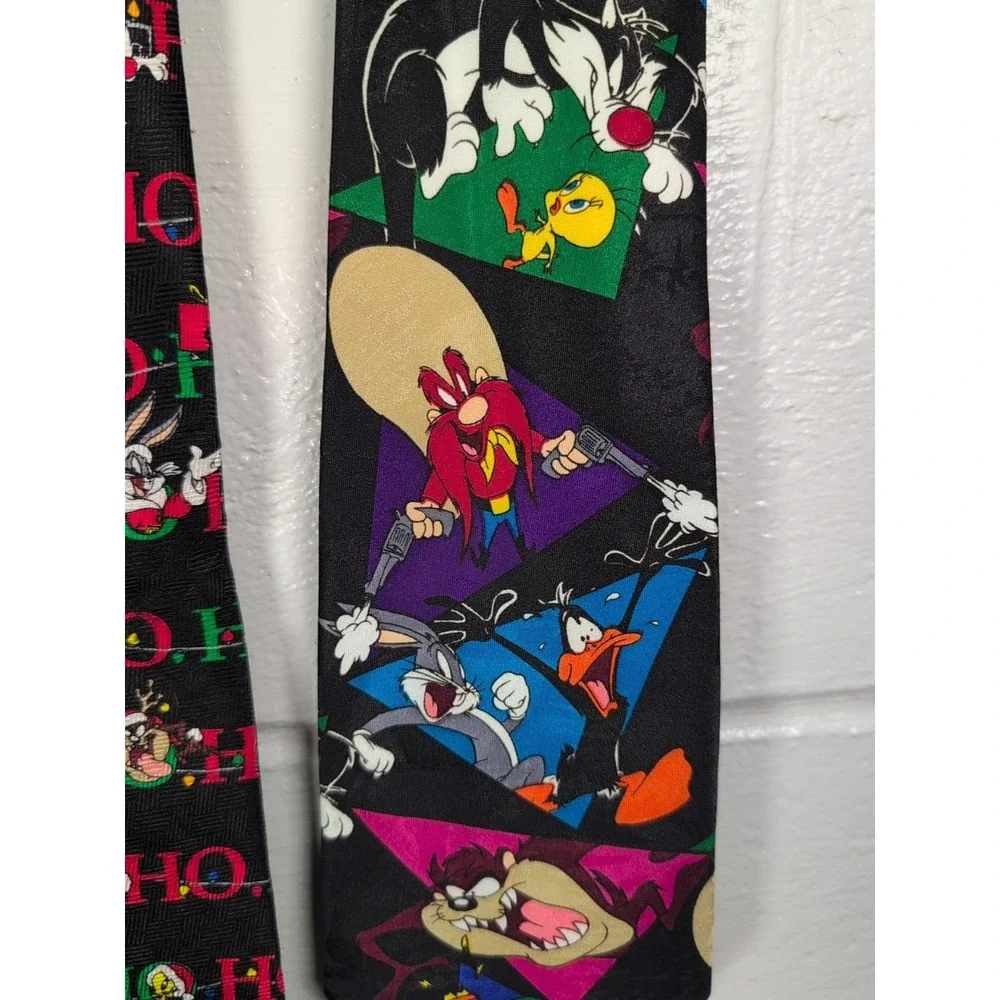 Vintage 90s Looney Tunes Silk & Polyester Ties (Lot Of 4)